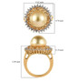 golden south sea pearl citrine and zircon double halo ring in 18k yellow gold over sterling silver shown for size comparison