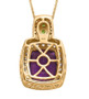 back view of amethyst chrome diopside and white zircon necklace in 18k yellow gold over sterling silver
