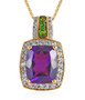 amethyst chrome diopside and white zircon necklace in 18k yellow gold over sterling silver