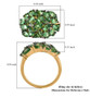 tsavorite garnet cluster ring in 18k yellow gold over sterling silver shown for size comparison
