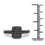 black diamond rectangular cluster ring size reference