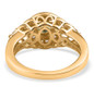 full view of green apatite and white zircon openwork ring in 18k yellow gold over sterling silver