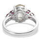 full view of prasiolite and rhodolite garnet ring in rhodium over sterling silver