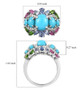 multi gemstone arizona sleeping beauty turquoise cocktail ring in rhodium over sterling silver shown for size comparison