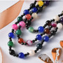 multi agate and black spinel beaded strand necklace live studio