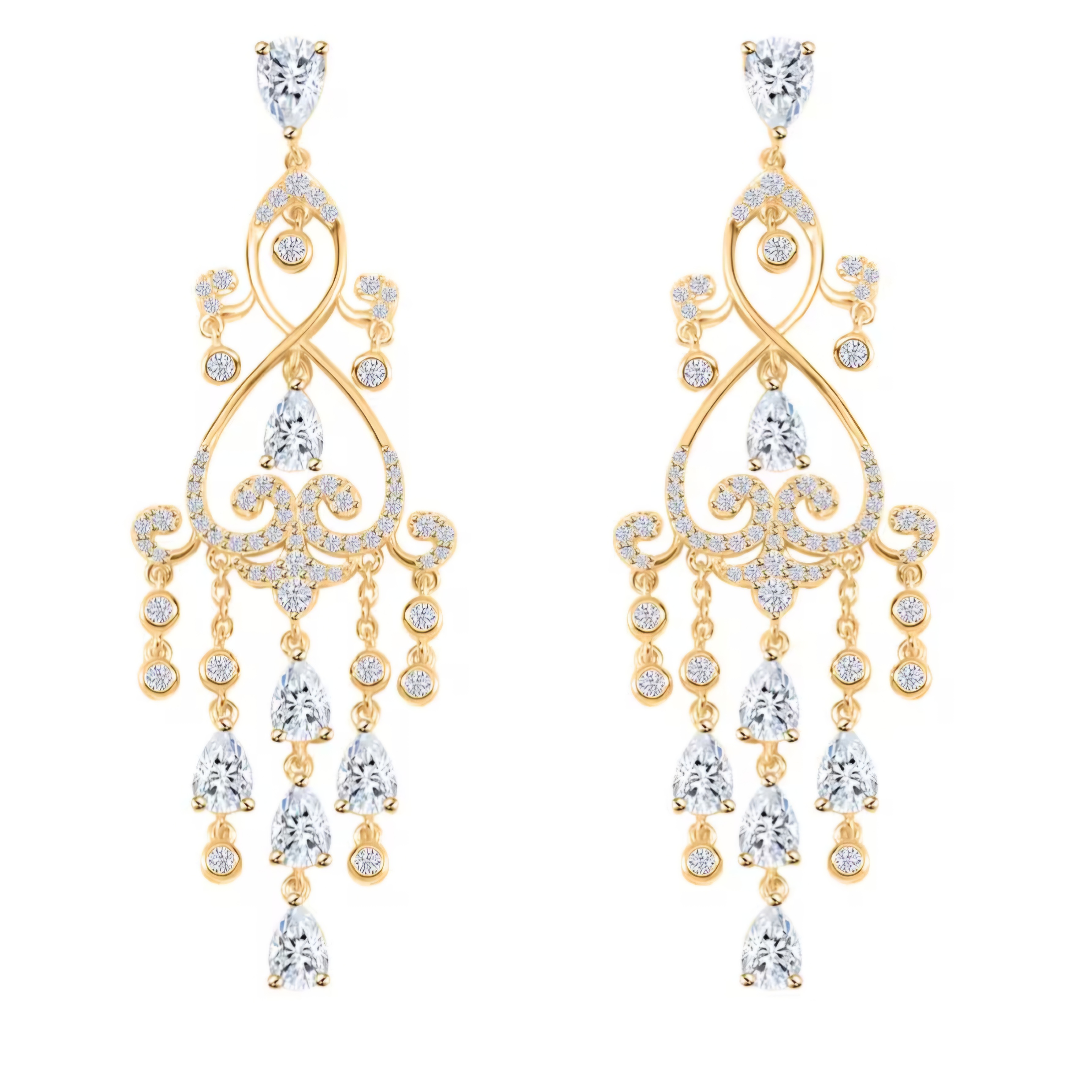 2x 18K Gold Plated Sterling Silver Chandelier Connectors – Earring Findings G206