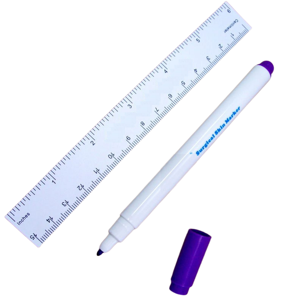 JimKing Surgical Skin Marker Pen, Professional Sterile Stencil Marker Pen  with Paper Ruler for Microblading, Waterproof Disposable Marker for Skin