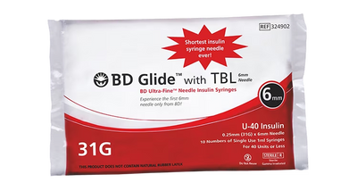 BD Ultra Fine Insulin Syringe 40U/31G (Pack of 10)