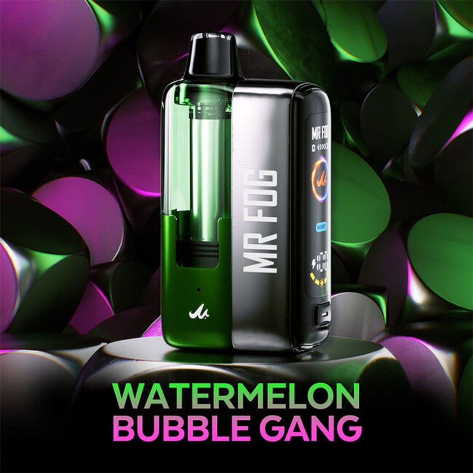 Close-up of MR. FOG SWITCH Watermelon Bubble Gang pod