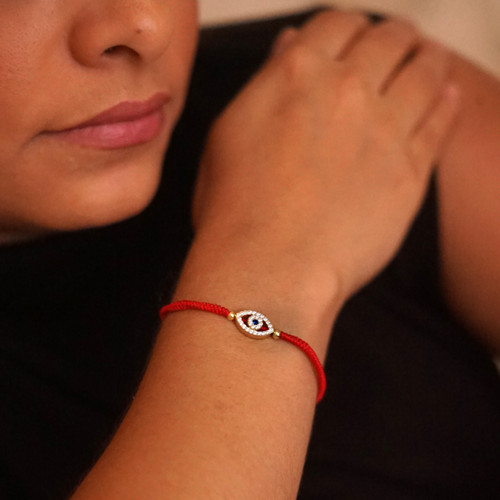 RED CORD EVIL EYE BRACELET II