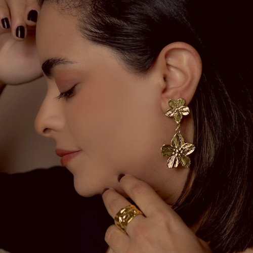 DOUBLE FLOWER EARRINGS