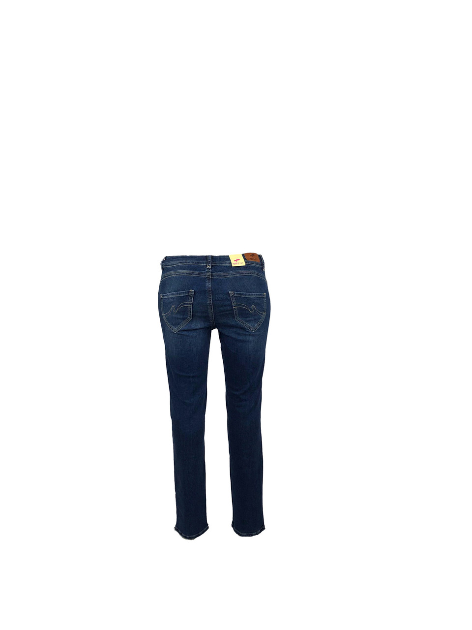 Achterkant van de mooie aanpassende fit jeans van Purple Lily in een midden blauwe kleur.
Verkrijgbaar van maat 40 tot en met maat 50.