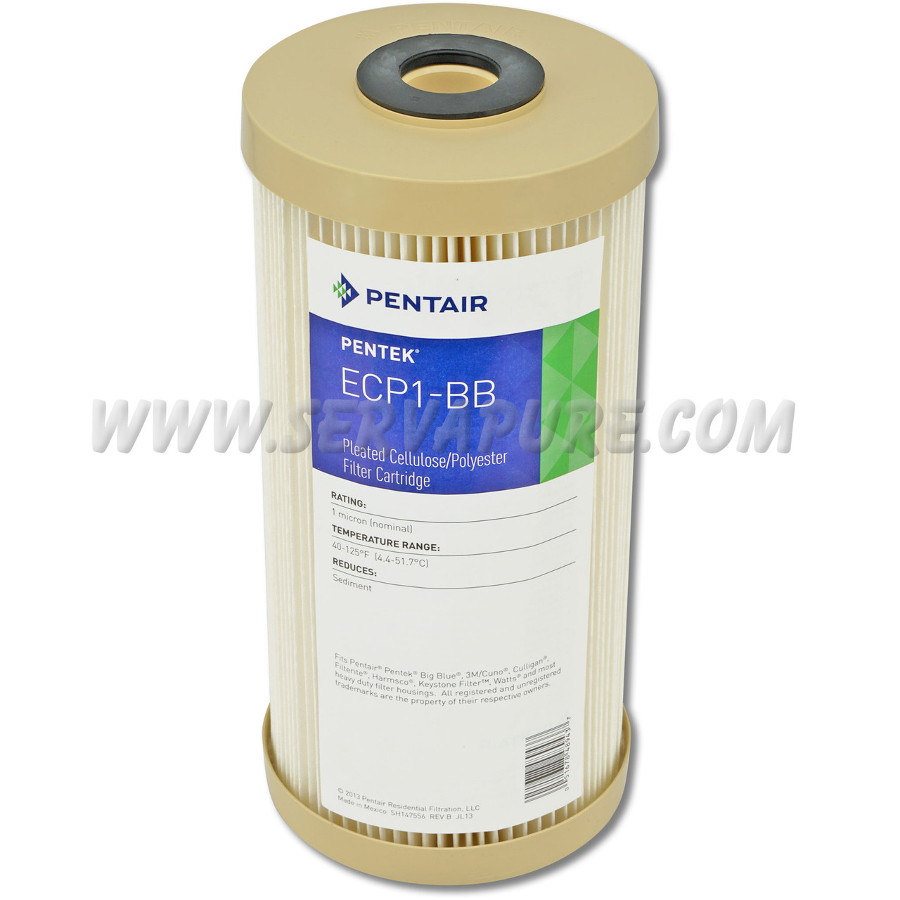 Pentek 255489, ECP1-BB Pleated Cellulose-Polyester, 4.5