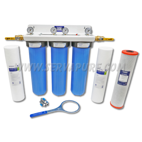 Serv-A-Pure 73114, Professional Grade Whole House Sediment/Sediment/Lead Reduction Cartridge Filter System