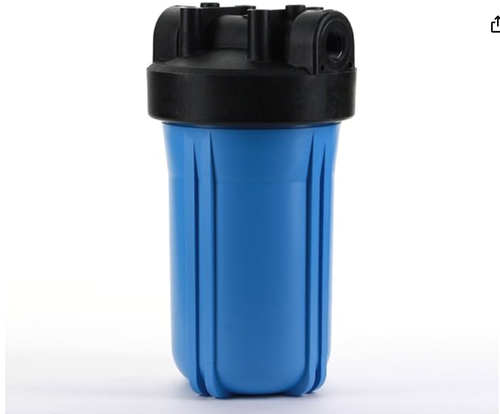 Hydronix HF45-10BLBK10, 10" Blue, 4.5" Body, 1" Black Cap Filter Housing