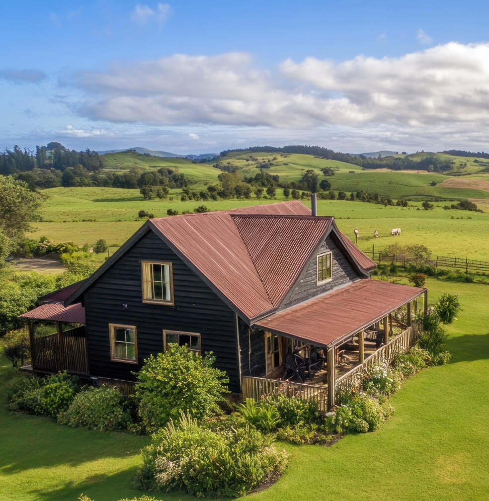 Rural home with a view of rolling hills