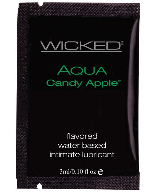 Wicked Sensual Care Aqua Waterbased Lubricant - .1 oz Candy Apple -  Pleasure Superstore