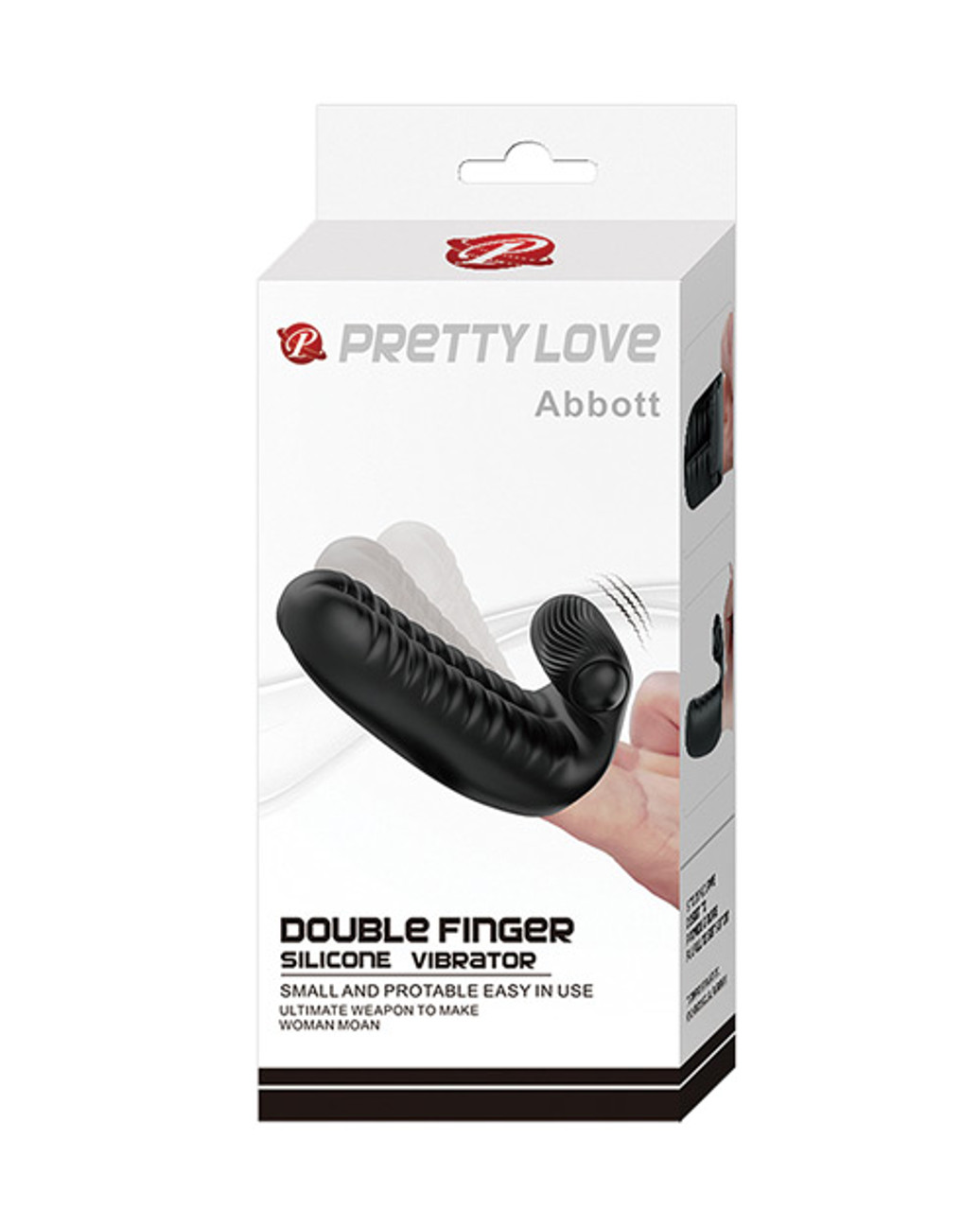 Pretty Love Abbott Double Finger Vibrator Sleeve - Black image