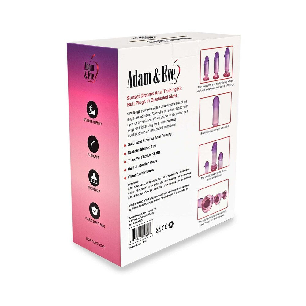 Adam & Eve Sunset Dreams Anal Plug Training Kit - Pleasure Superstore