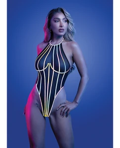 Solar Flare Flash Reflective Binding Halter Tie Teddy - Black M/L