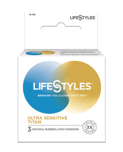 Lifestyles Ultra Sensitive Titan Condoms - Pack of 3