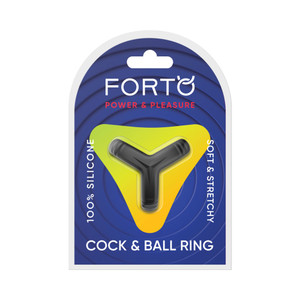 Forto F-59: Tri Cock & Ball Ring Black