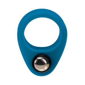 LEVELZ Liquid Silicone Single Weighted Ball Cock Ring Teal