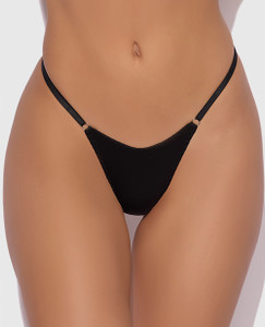 Krystal Rhinestone Net Back G-String - Black S/M