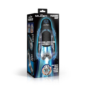 Pleasure Grip Sucking and Vibrating Masturbator - Black