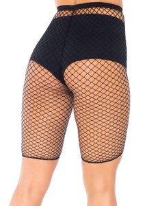 Industrial Fishnet Biker Shorts - One Size - Black