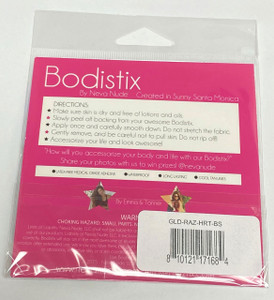 Razzle Dazzle Crystal Jewel Sparkle I Heart U Body Stickers 6 Pk - Gold