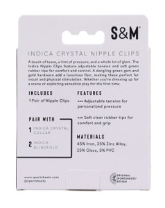 Indica Crystal Nipple Clips - Green