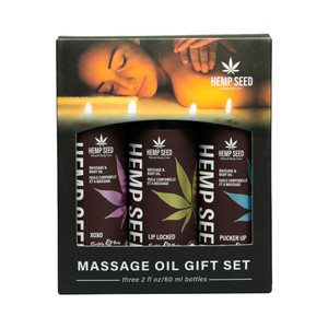 Earthly Body Hemp Seed Valentine Massage Oil Trio Gift Set: XOXO
