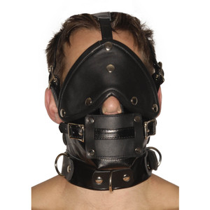 Strict Leather Premium Muzzle with Blindfold and Gags