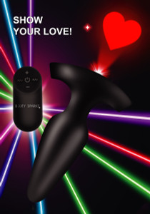 28X Laser Heart Silicone Anal Plug with Remote ��� Large