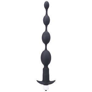 Tantus Vibrating Progressive Beads Vibrating Beaded Anal Plug Onyx