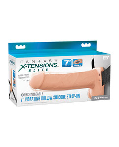 Fantasy X-Tensions Elite 7" Vibrating Hollow Strap-On - Light