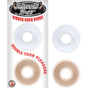Mack Tuff Ribbed Cock Rings Clear / Smoke
