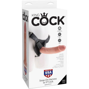 King Cock Strap-on Harness With 9" Cock Flesh