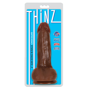 Thinz 6" Slim Dong With Balls Chocolate