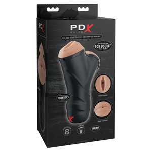 PDX Elite Double Penetration Vibrating Stroker