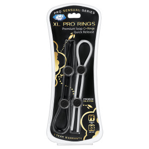 Cloud 9 Pro Sensual Xl Pro Rings Black & Clear 2 Pack