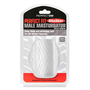 Perfect Fit Male Masturbator With Grip Clear