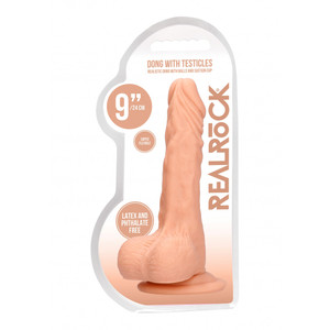 Realrock Dong With Testicles 9" Flesh