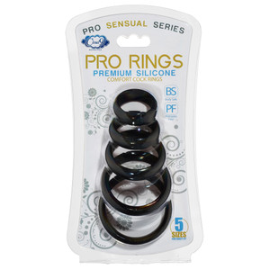 Cloud 9 Pro Sensual Comfort Cock Rings 5 Pack With Flat Back Design