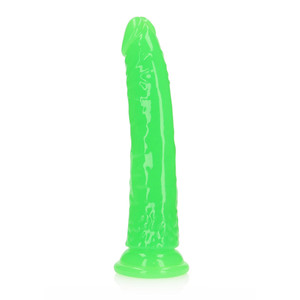 Realrock Glow In The Dark Slim Dildo 8''  Neon Green