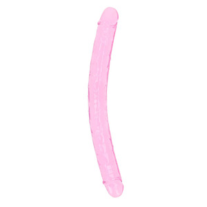 Realrock Crystal Clear Double Dong 18'' Pink