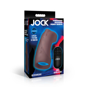 Jock Vibrating Silicone Penis Sleeve Dark