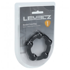 Levelz Beaded Silicone Cock Ring M 35mm Black
