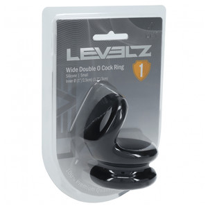 Levelz Wide Double O Silicone Cock Ring S Black